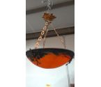 LUSTRE PATE DE VERRE DEGUE ART DECO.