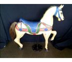 MANEGE , CHEVAL CREME COULEUR , BOIS NOIRE