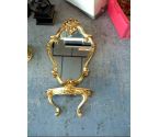 ENSEMBLE DE MIROIR + CONSOLE DOREE