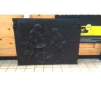 PLAQUE DE CHEMINEE FONTE PAYSANS
