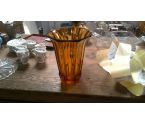 VASE ART DECO VERRE FUME