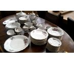SERVIES COMPLEET WIT BLOEMEN WAWEL POLEN