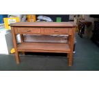 TABLE CONSOLE 2 TIROIRS MASSIF CHENE