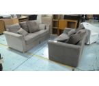 SALON 3+2 PLACES TISSU MARRON