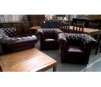 SALON CHESTERFIELD 3+1+1 BORDEAUX