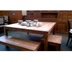 MESA DE COMEDOR TECA CUADRADO DESMONTABLE