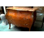 COMMODE TOMBEAU MARBRE, , MARQUETERIE CARRARE